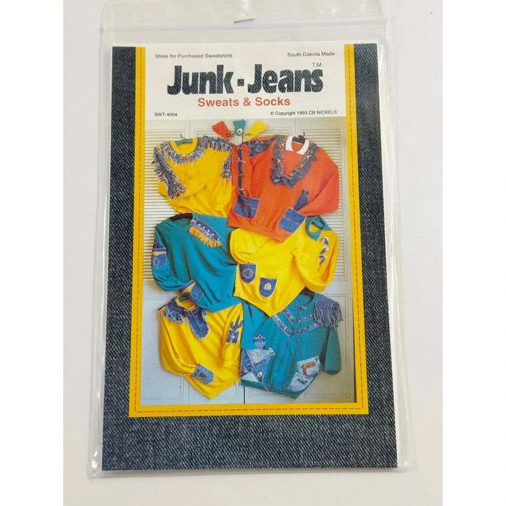 Junk-Jeans Sewing Pattern Unisex OS Multicolor 1993 Sweats & Socks SWT-4004 DIY